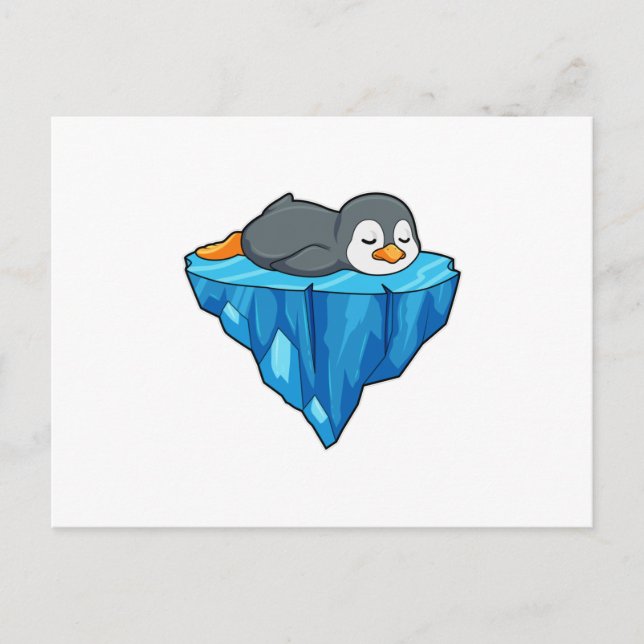 Pingvin på isflak vykort (Framsida)