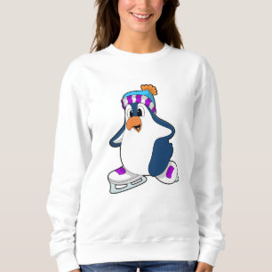 Pingvin på skridskoåkning med skridskor t shirt
