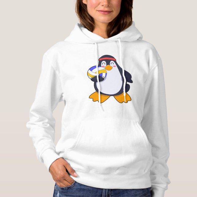 Pingvin på volleyboll sport t shirt (Framsida)