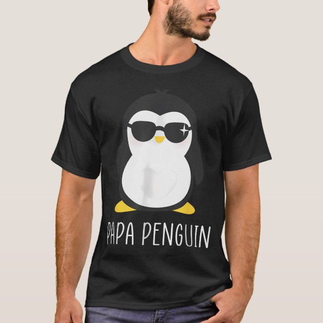 Pingvin Pappa - Pappas Roliga Söta T Shirt (Framsida)