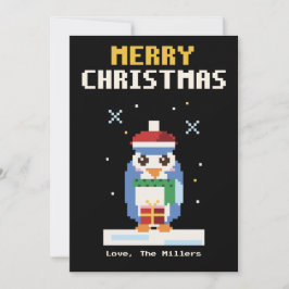 Pingvin Pixel Art Julkort