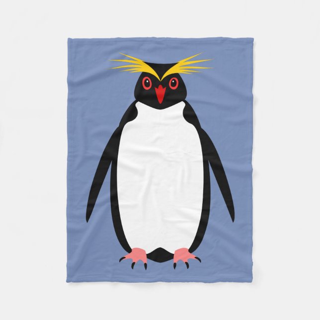 Pingvin rockhopper eller macaroni fleecefilt (Framsidan)