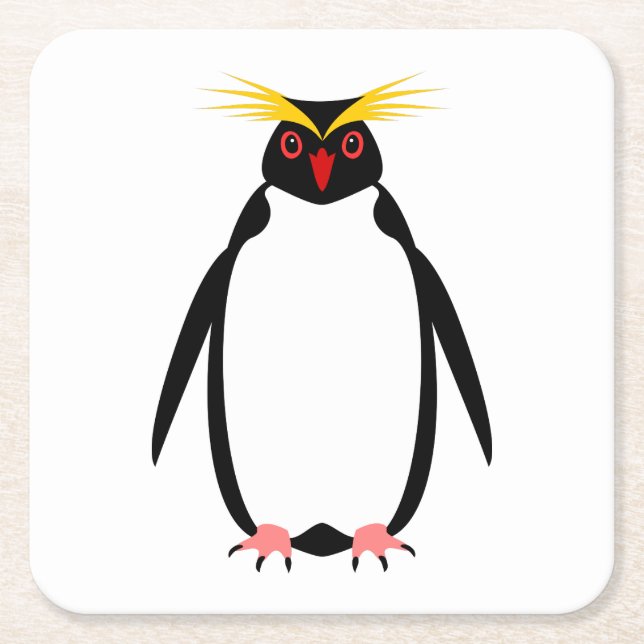 Pingvin rockhopper eller macaroni underlägg papper kvadrat (Framsidan)