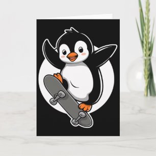 Pingvin Skater Skateboard Skateboard Skridskoåknin Kort