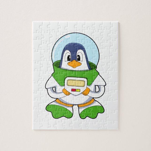 Pingvin som astronaut med kostym pussel (Vertikal)