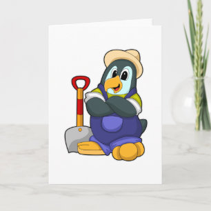 Pingvin som bonde med spade kort