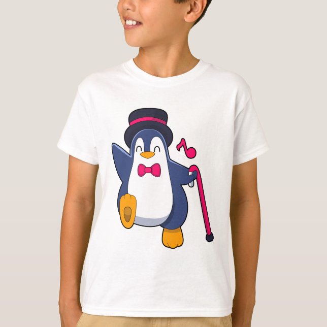 Pingvin som brudgum med slips t shirt (Framsida)