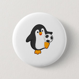 Pingvin som fotbollsspelare med fotboll T-shirt Knapp
