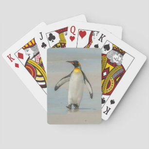Pingvin som går på stranden spel kort