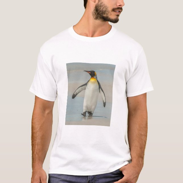 Pingvin som går på stranden tee (Framsida)