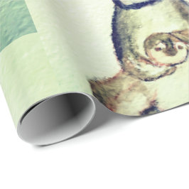 Pingvin som slår in papper presentpapper