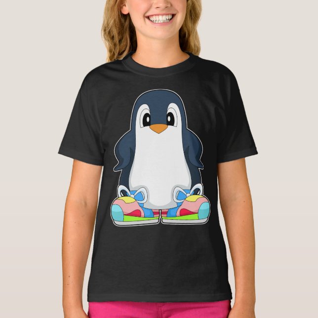 Pingvin Stora Skor T Shirt (Framsida)