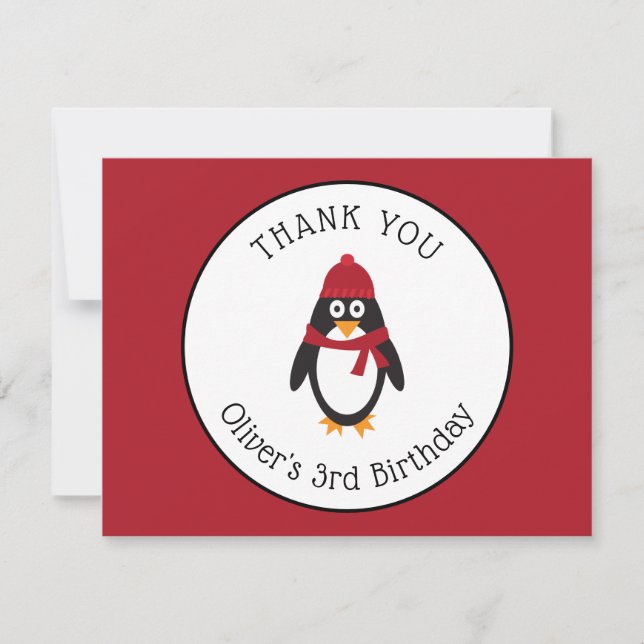 Pingvin Tacksamhetskort Tack Kort (Framsida)