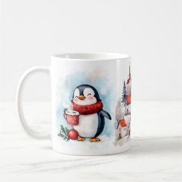 Pingvin "Vakna och gnistra" Vintermugg Kaffemugg