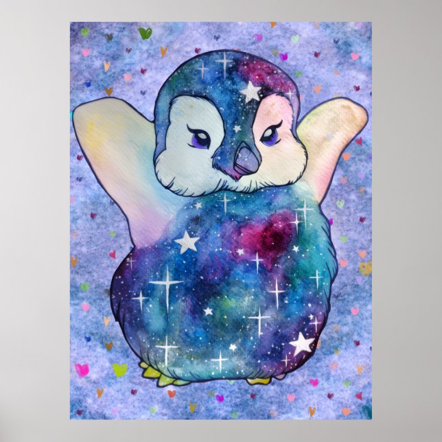 Pingvin vid namn Button Poster (Framsidan)