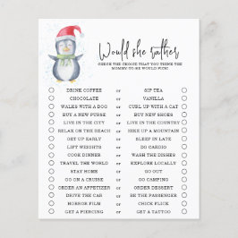 Pingvin - Ville hon hellre - baby shower spel