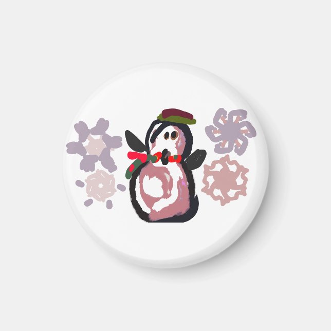 Pingvin Vinter  Magnet (Framsidan)