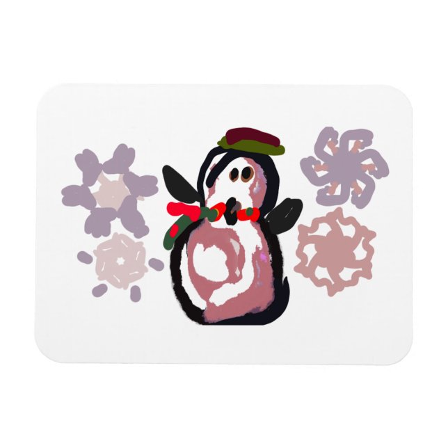 Pingvin Vinter  Magnet (Horisontell)
