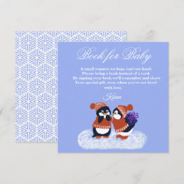 Pingvin Vinter Snö Födelsedags Baby Shower Bok Tack Kort