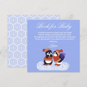 Pingvin Vinter Snö Födelsedags Baby Shower Bok  Tack Kort