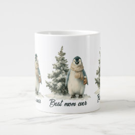 Pingvindesign “Bästa mamma någonsin” för vinter Jumbo Mugg