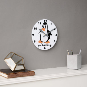 Pingvindesign Personlig Rund Klocka