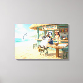 Pingvinens Strandbar Canvastryck