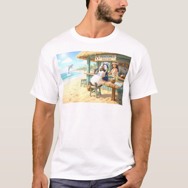 Pingvinens strandbar t shirt (Framsida)