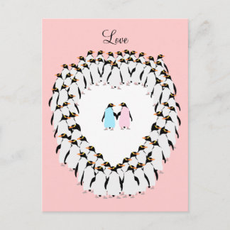 Pingviner av Pastel färgad i hjärtat Vykort
