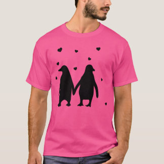 Pingviner i kärlek älskar varandra pingviner t shirt