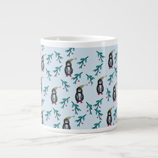 Pingviner Jul Konst Jumbo Mugg (Framsidan)