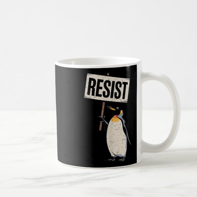 Pingviner mot tariffer Pingvinprotest motstå  Kaffemugg (Höger)