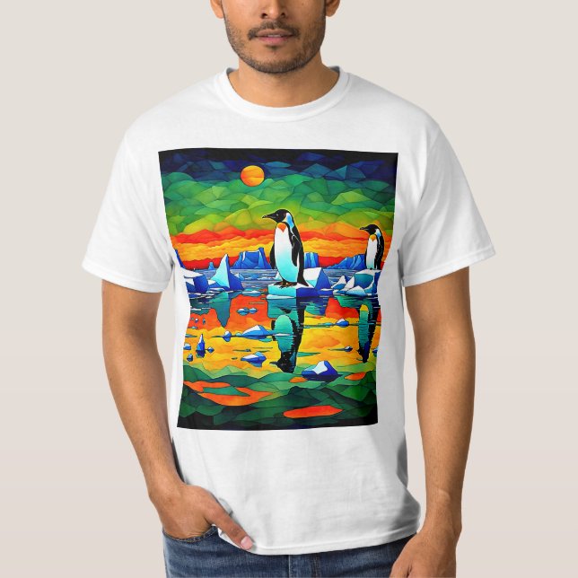 Pingviner på isflak t shirt (Framsida)