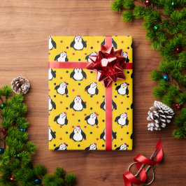 Pingviner på julstämning presentpapper