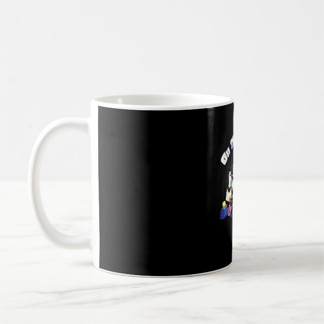 Pingviner retro lägereld  kaffemugg (Vänster)