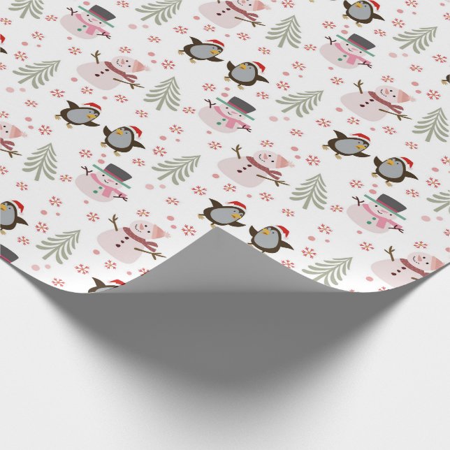 Pingviner, Snömannar och Julgranar  Presentpapper (Hörn)