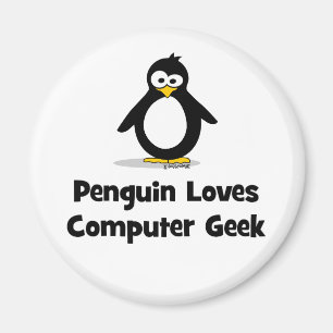 Pingvinet älskar datorgeeken magnet
