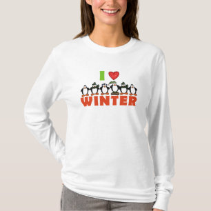 Pingvinet älskar jag vinter t-shirt