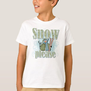 Pingvinet skidar snö behar T-tröja och gåvor Tee Shirt