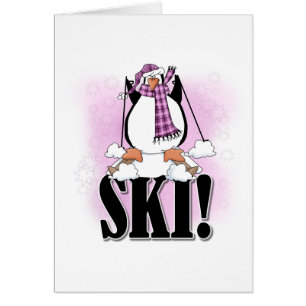 Pingvinet skidar Tshirts och gåvor OBS Kort