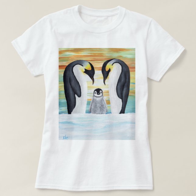 Pingvinfamilj med babypingvinet tröja (Design framsida)