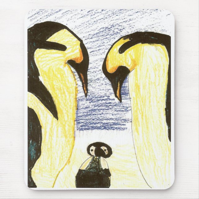 Pingvinfamilj som drar Mousepad Musmatta (Framsidan)
