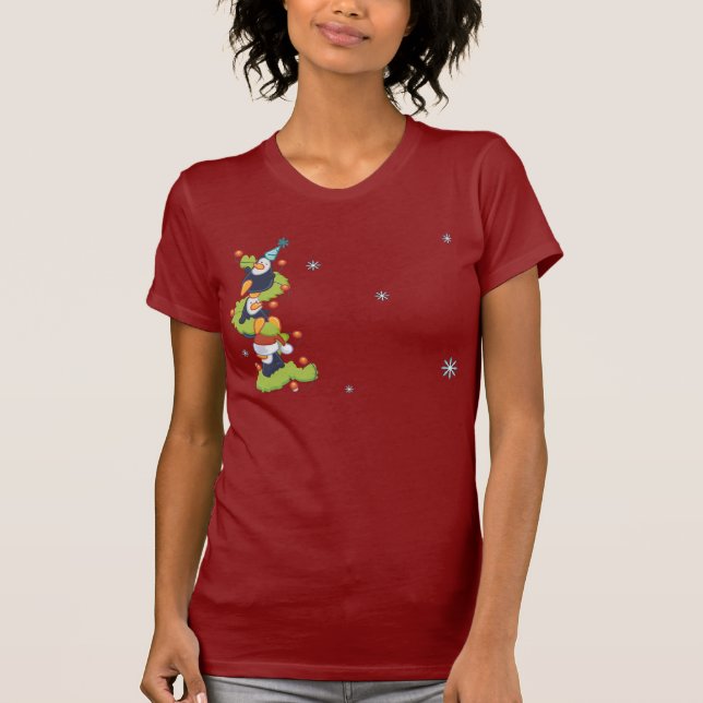 Pingvinfamiljjul T-shirt (Framsida)