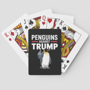 Pingvinfenor Upp Motstånd Pingviner Mot Trump Casinokort