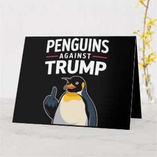 Pingvinfenor Upp Motstånd Pingviner Mot Trump Kort