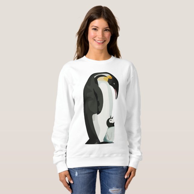 Pingvinförälder och unge binds konst t shirt (Hel framsida)