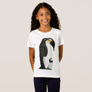Pingvinförälder och unge som knyter band Konst T Shirt