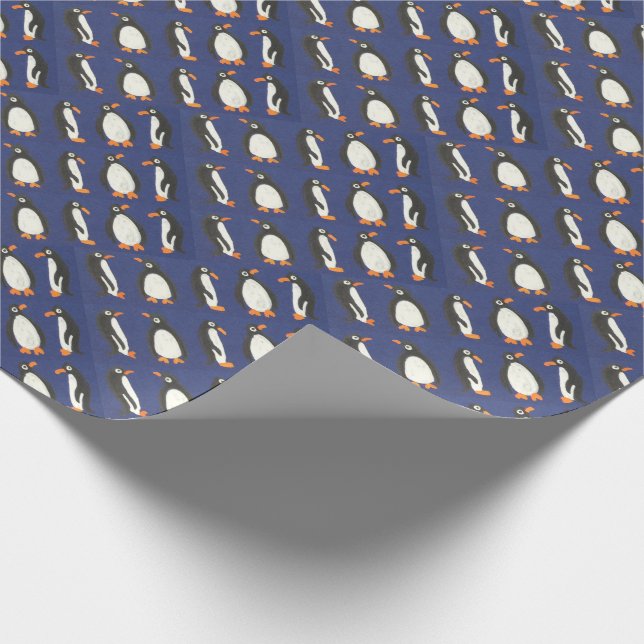 pingvingåvainpackning presentpapper (Hörn)