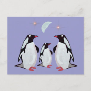 Pingvinhälsningar från Gentoo Pingviner Julkort Vykort