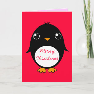pingvinhälsningkort: Glada Chrismas Helgkort